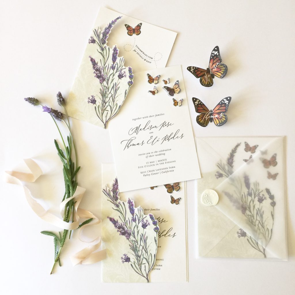 monarch butterfly invitation suite