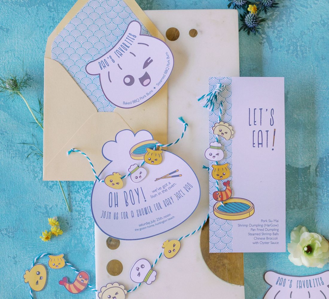 baby shower invitations and menu