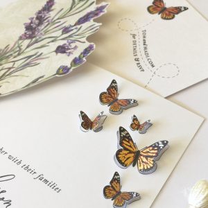 foil and die cut butterflies