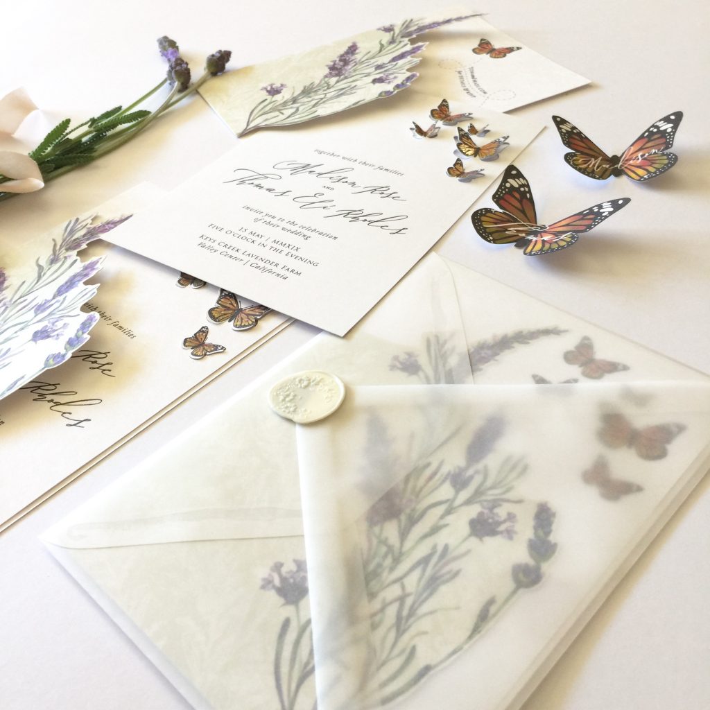 monarch butterfly wedding invitation