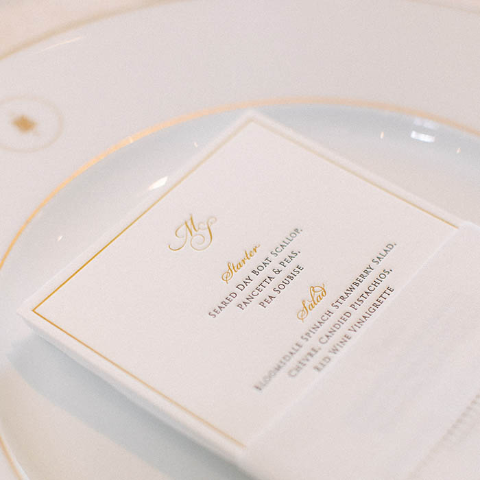 menu on a plate