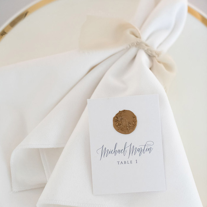 place card and napkin